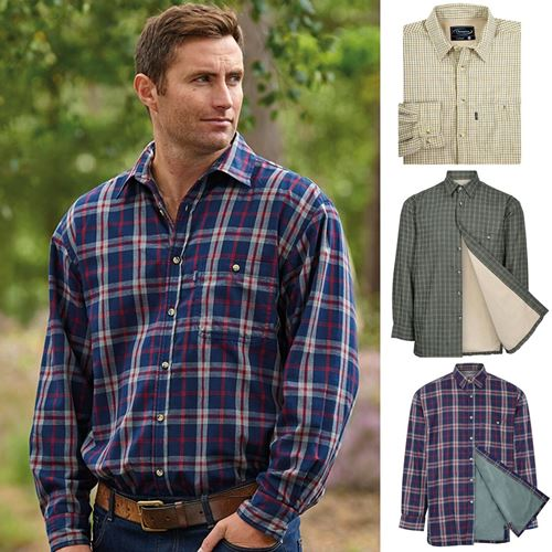 68164066 Mens Champion Country Fleece Lined Check Shirt